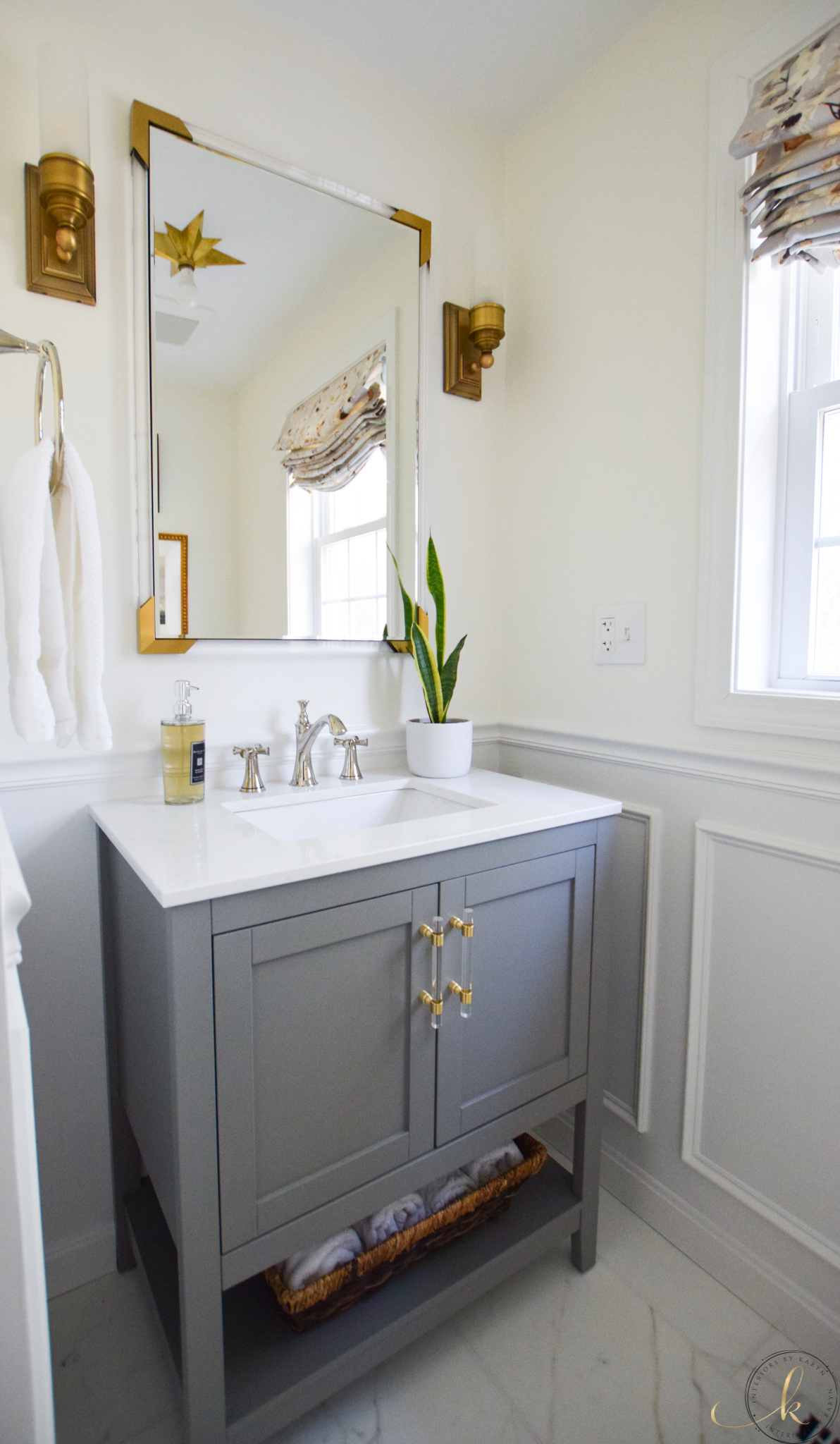 Half Bath Laundry Room Combo Makeover Reveal - Interiors By Karyn