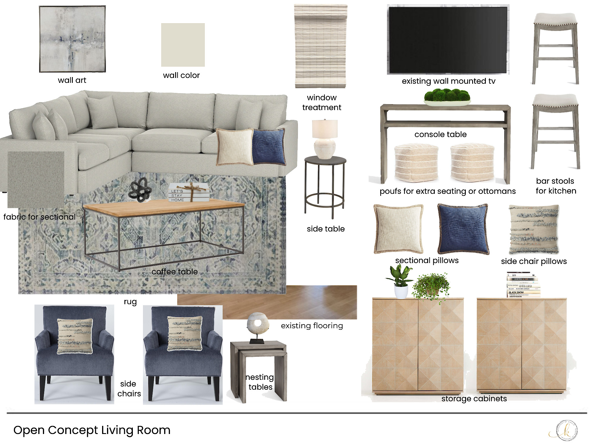 Interiors By Karyn Open Concept Living Room