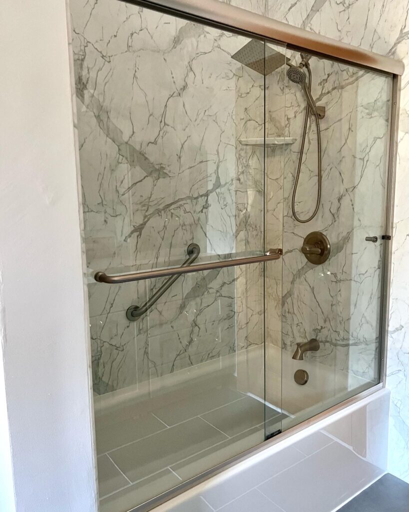 Interiors by Karyn Bathroom Remodel Sage Green Vanity 3