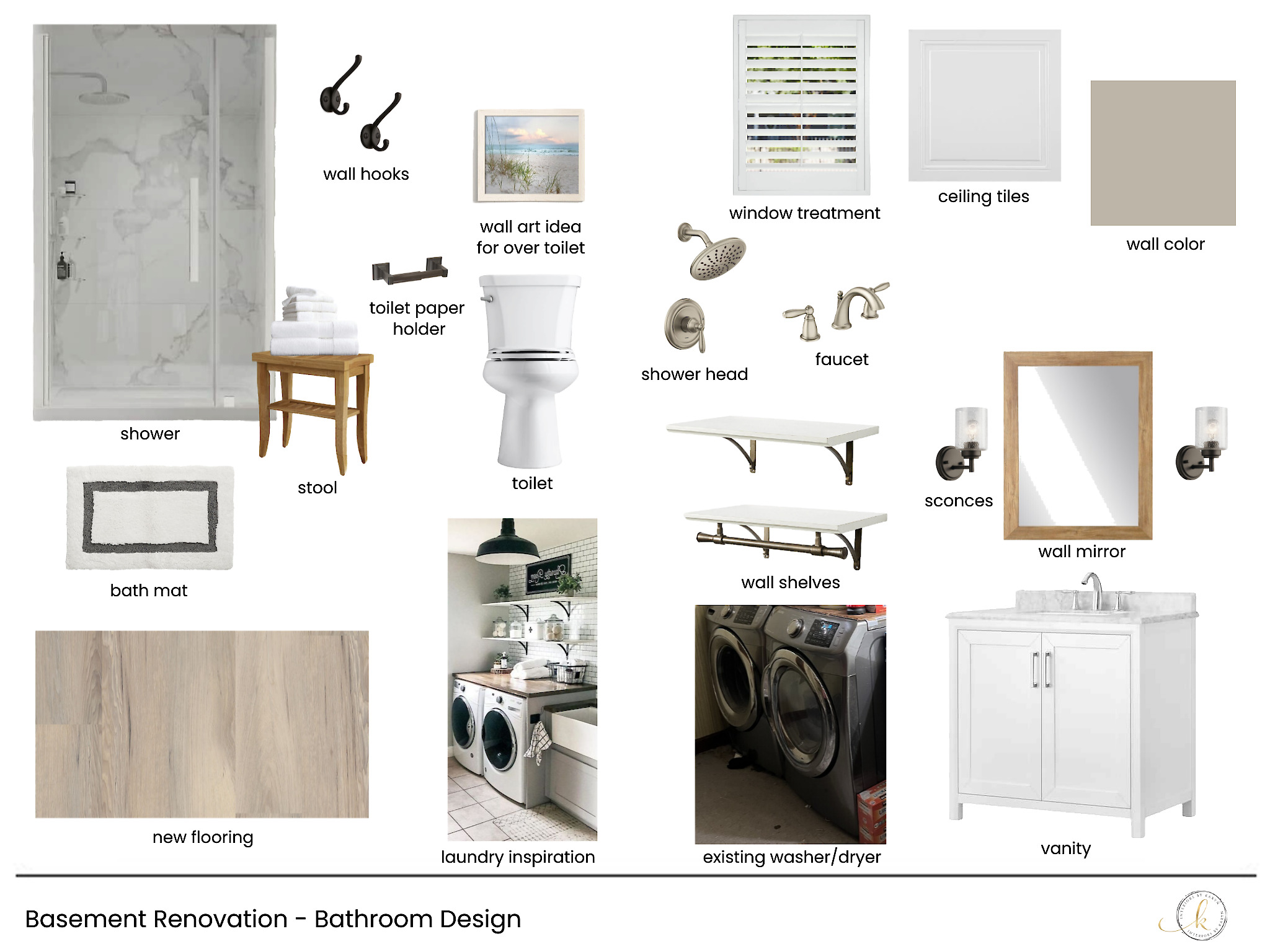 Interiors by Karyn Basement Reno Bathroom Laundry Chelms