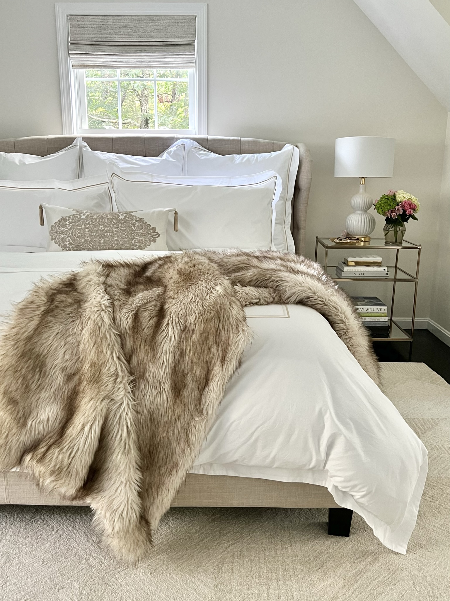 Interiors by Karyn Heard neutral bed 1