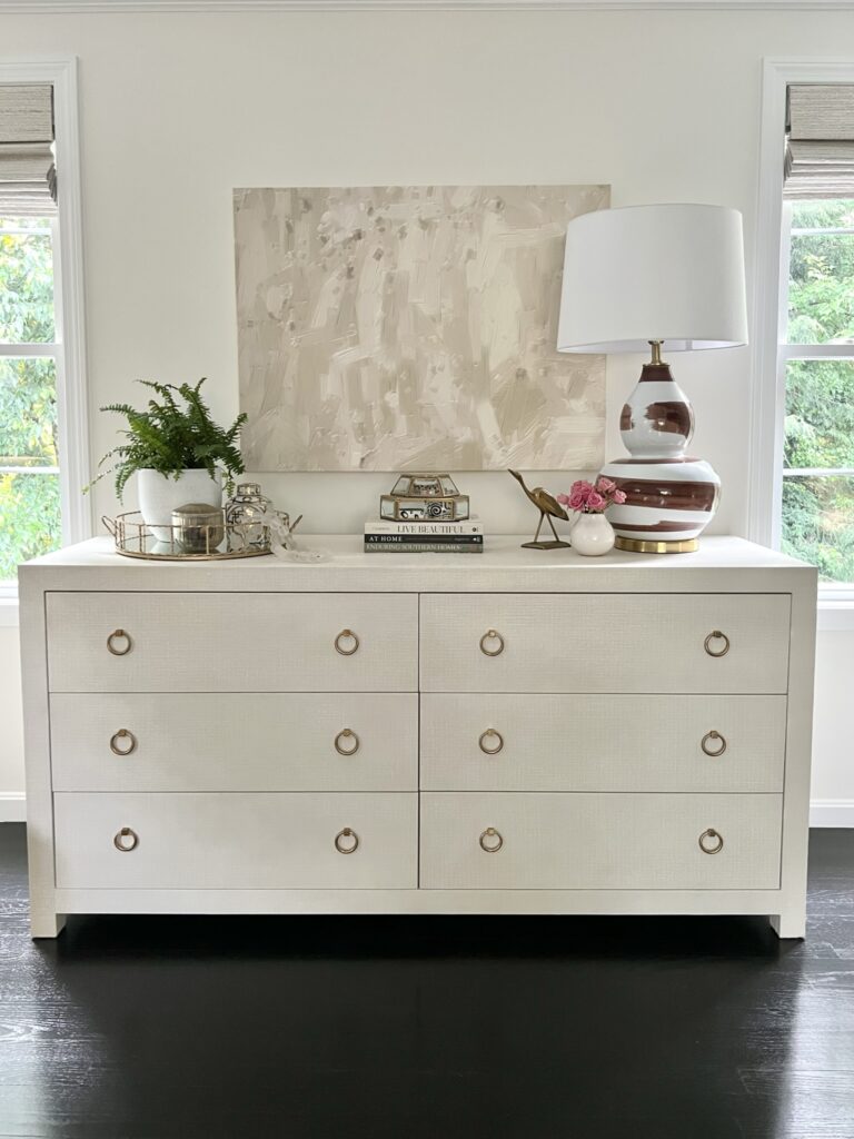Interiors by Karyn Heard neutral bedroom dresser