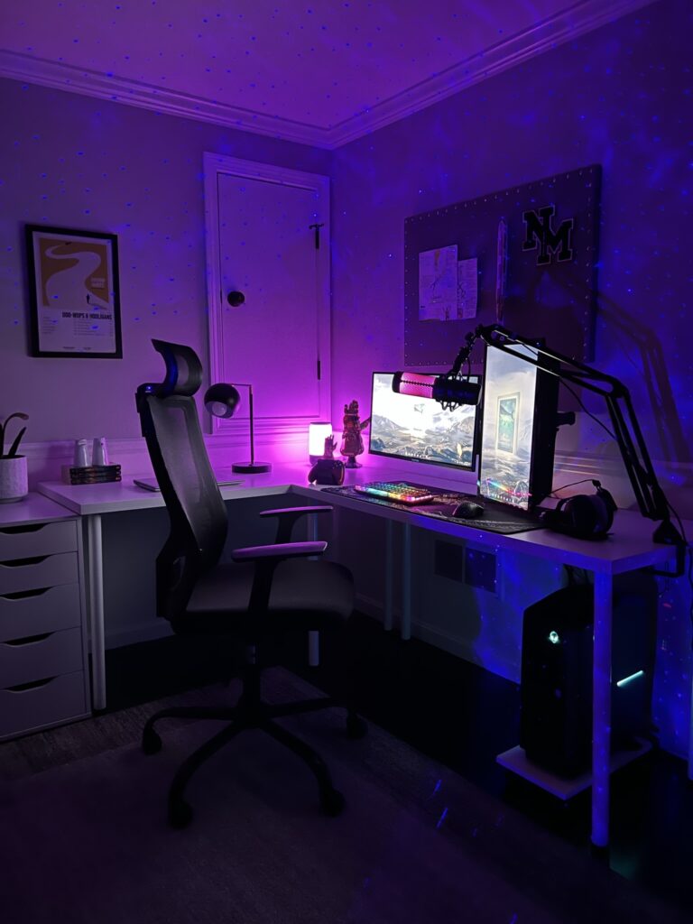 Interiors by Karyn teen workspace night view