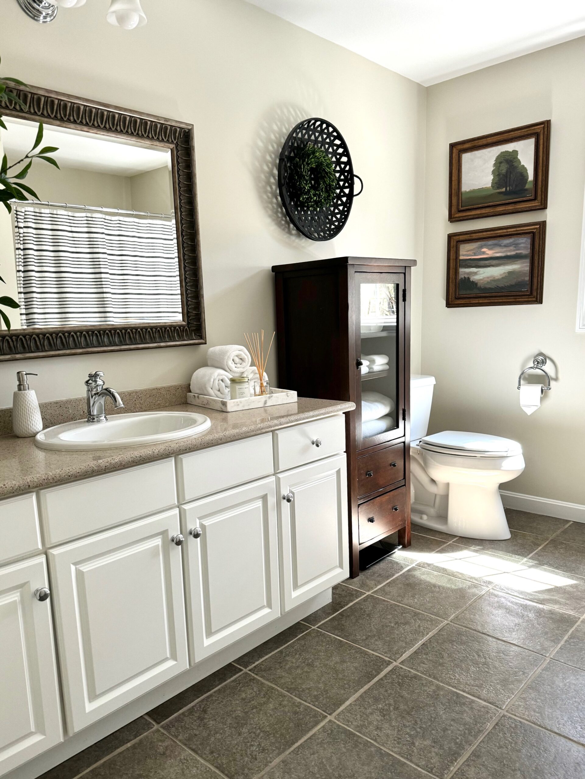 Interiors by Karyn green tile bathroom 1